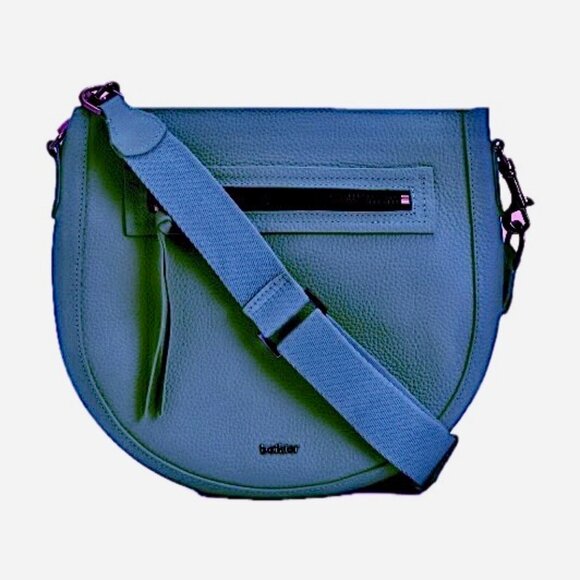 Botkier Beatrice Saddle Bag w Crossbody & Shoulder Straps Peacock Blue NWT - Picture 2 of 9